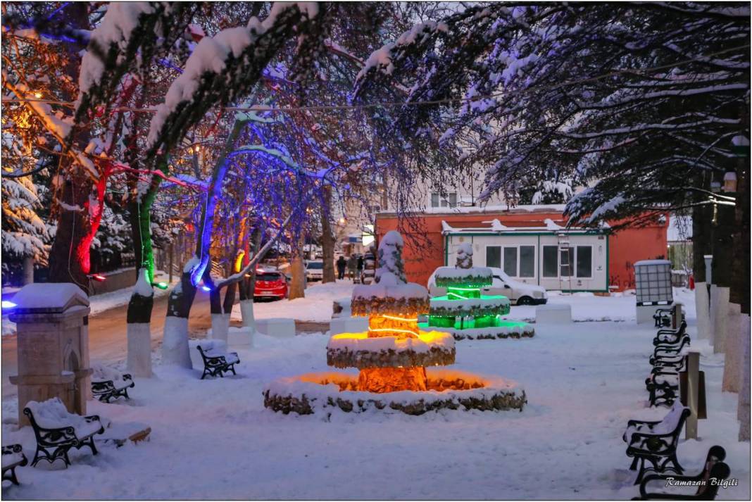 Konya’nın karla kaplı ilçesinden kartpostallık kareler 19